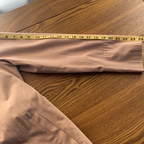 MICHAEL KORS Tan Trench Coat, Medium, pop-collar knee-length w/long buckle belt - Picture 8 of 9